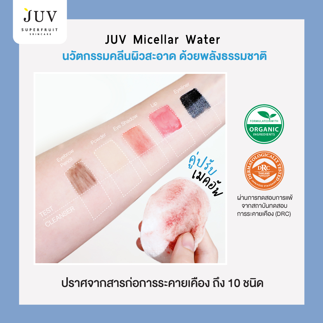 JUV Micellar Water Cleanser 3 สูตร 3 สภาพผิว และส่วนผสมมากมายที่ช่วยคลีนและบำรุงผิวในขั้นตอนเดียว
